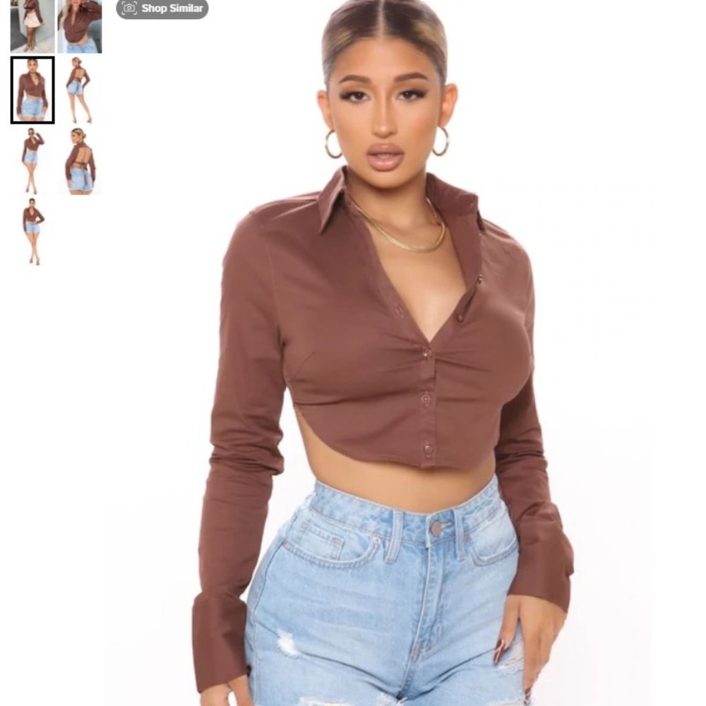 NWT! Fashion Nova Cater To You Top - Brown | Medium